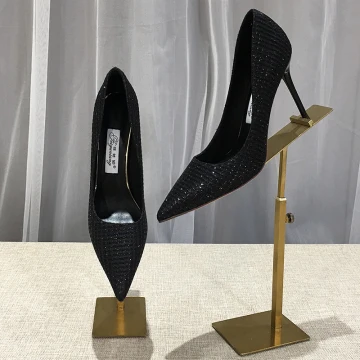 Scintillantes Noire Soirée Paillettes Escarpins 2020 9 Cm Talons Aiguilles À Bout Pointu Escarpins