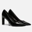 Mooie / Prachtige Zwarte Kantoor OL Leer Pumps 2020 Lakleer 8 cm Dikke Hak Spitse Neus Pumps