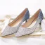 Glitzernden Farbverlauf Silber Abend Pumps 2020 Leder Pailletten 4 cm Stilettos Low Heel Spitzschuh Pumps