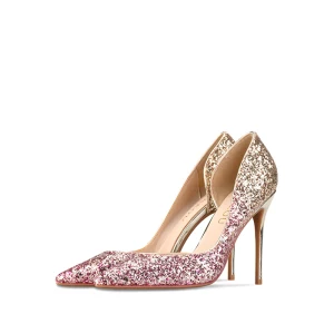 Sparkly Charming Candy Pink Evening Party Sequins Womens Shoes 2020 10 Cm Stiletto Heels Pointed Toe Heels