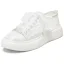 Stilig Elfenben Rosett Spets Blomma Bröllop Sneakers 2024 4 cm Platåskor Pande Zote Toe Brudskor