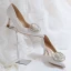 Elegante Weiß Pailletten Brautschuhe 2020 Strass Blumen 7 cm Stilettos Spitzschuh Hochzeit Pumps