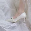 Chic / Beautiful Ivory Pearl Wedding Shoes 2020 7 cm Stiletto Heels Pointed Toe Wedding Pumps