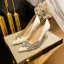 Chic / Beautiful Ivory Evening Party Rhinestone Pumps 2020 Leather 8 cm Stiletto Heels Pointed Toe Pumps