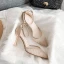 Sexy Champagne Evening Party Womens Sandals 2020 Ankle Strap Sequins 8 cm Stiletto Heels Pointed Toe Sandals
