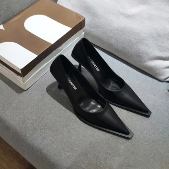 Unique Blanche Bureau Ol Escarpins 2020 Cuir 8 Cm Talons Aiguilles À Bout Pointu Escarpins