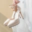 Schöne Champagner Brautschuhe 2020 Knöchelriemen 11 cm Stilettos Spitzschuh Hochzeit Sandaletten