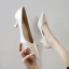 Simple Beige Désinvolte Escarpins 2020 3 cm Talons Aiguilles Talon Bas À Bout Pointu Escarpins