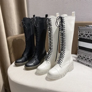 Fashion Winter Black Street Wear Mid Calf Womens Boots 2020 6 Cm Thick Heels Round Toe Boots