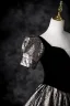Classy Black Glitter Prom Dresses 2025 Ball Gown Square Neckline Puffy Short Sleeve Backless Floor-Length / Long Prom Formal Dresses