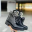 Mode Noire Vêtement de rue Bottines Bottes Femme 2020 Perle À Bout Rond Plate Bottes