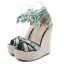 Schöne Lindgrün Garten / Im Freien Flechten Sandalen Damen 2020 Knöchelriemen 15 cm Keilabsatz Peeptoes Sandaletten