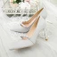 Schöne Silber Pailletten Brautschuhe 2020 Strass Perle 8 cm Stilettos Spitzschuh Hochzeit Pumps