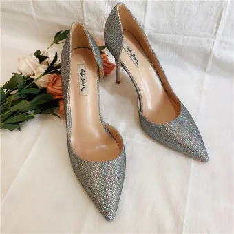 Scintillantes Mode Multi Couleurs Soirée Paillettes Escarpins 2020 Cuir 10 Cm Talons Aiguilles À Bout Pointu Escarpins