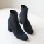 Fashion Black Street Wear Knitting Ankle Womens Boots 2020 6 cm Thick Heels Round Toe Boots