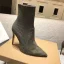 Chic / Beautiful Army Green Street Wear Ankle Suede Knitting Womens Boots 2020 10 cm Stiletto Heels Pointed Toe Boots