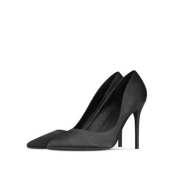 Simple Noire Soirée Satin Escarpins 2020 10 Cm Talons Aiguilles À Bout Pointu Escarpins
