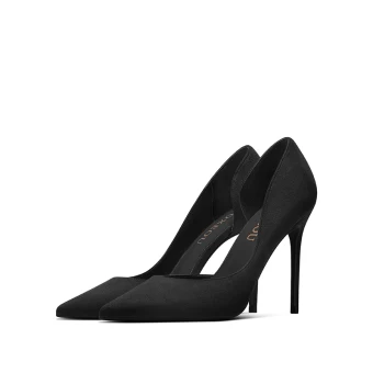 Simple Noire Soirée Chaussures Femmes 2020 10 Cm Talons Aiguilles À Bout Pointu Talons