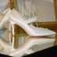 Elegant Ivory Satin Pearl Wedding Shoes 2020 8 cm Stiletto Heels Pointed Toe Wedding Pumps
