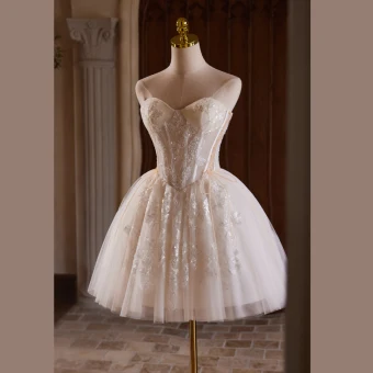 Sexy Ivory Beading Sequins Short Party Dresses 2024 Strapless Sleeveless Backless Cocktail Party Evening Party Formal Dresses