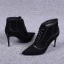Schlicht Schwarz Freizeit Ankle Boots Wildleder Stiefel Damen 2020 8 cm Stilettos Spitzschuh Stiefel