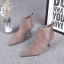Simple Hiver Kaki Désinvolte Daim Bottes Femme 2020 Cuir Bottines 7 cm Talons Aiguilles À Bout Pointu Bottes