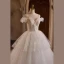 Charming Light White Beading Lace Flower Appliques Wedding Dresses 2024 Ball Gown Spaghetti Straps Sleeveless Backless Floor-Length / Long Wedding