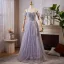 Bling Bling Lavender Beading Rhinestone Sequins Prom Dresses 2024 Ball Gown Off-The-Shoulder Short Sleeve Backless Floor-Length / Long Prom Formal Dresses