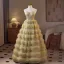 Scintillantes Doré Perlage Paillettes Volants Robe De Bal 2025 Robe Boule Bustier Sans Manches Dos Nu Longue Promo Robe De Ceremonie