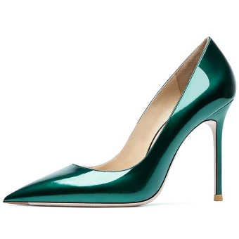 Fashion Fabulous Dark Green Evening Party Pumps 2020 Leather Patent Leather 10 Cm Stiletto Heels Pointed Toe Pumps