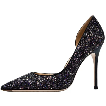 Glitzernden Sexy Farbverlauf Abend Pailletten Damenschuhe 2020 Leder 10 Cm Stilettos Spitzschuh Hochhackige