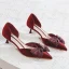 Chic / Beautiful Burgundy Prom Suede Womens Shoes 2020 Leather Bow 4 cm Stiletto Heels Low Heel Pointed Toe Heels