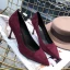 Chic / Beautiful Burgundy Office OL Suede Pumps 2020 Leather 7 cm Stiletto Heels Pointed Toe Pumps