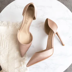 Modest Simple Nude Silk Prom Womens Shoes 2020 10 Cm Stiletto Heels Pointed Toe Heels