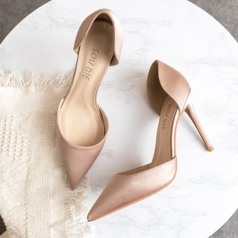 Modest Simple Nude Silk Prom Womens Shoes 2020 10 Cm Stiletto Heels Pointed Toe Heels
