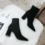 Chic / Beautiful Winter Black Street Wear Ankle Womens Boots 2020 Suede 7 cm Thick Heels Pointed Toe Boots