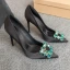 Chic / Belle Noire Promo Satin Escarpins 2020 Faux Diamant 10 cm Talons Aiguilles À Bout Pointu Escarpins