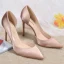 Eenvoudige Nude Satijn Gala Damesschoenen 2020 10 cm Naaldhakken / Stiletto Spitse Neus Hoge Hakken
