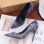 Mode Gris Promo Griffonnage Escarpins 2020 10 cm Talons Aiguilles À Bout Pointu Escarpins