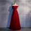 Chic / Beautiful Burgundy Evening Dresses  2018 A-Line / Princess Appliques Lace Beading Tassel Crystal Pearl Off-The-Shoulder Sleeveless Backless Formal Dresses