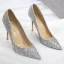 Scintillantes Mode Argenté Glitter Soirée Escarpins 2020 Paillettes 10 cm Talons Aiguilles À Bout Pointu Escarpins
