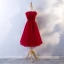 Sexy Burgundy Party Dresses 2018 A-Line / Princess Pleated Strapless Backless Sleeveless Knee-Length Formal Dresses