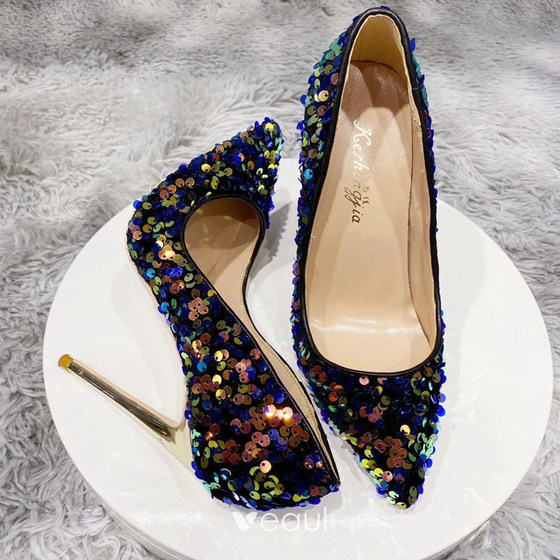 La perla Blue Sequin Shoes. Rrp 880 | eBay