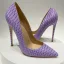 Chic / Beautiful Lilac Street Wear Snakeskin Print Pumps 2020 12 cm Stiletto Heels Pointed Toe Pumps