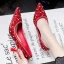 Charmant Rot Abend Pumps 2020 Perle Strass 6 cm Stilettos Spitzschuh Pumps