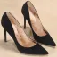 Stilig Svarta Gatukläder Mocka Pumps 2020 10 cm Stilettklackar Spetsiga Pumps