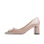 Edles Champagner Perle Brautschuhe 2020 Leder Strass 6 cm Thick Heels Spitzschuh Hochzeit Pumps