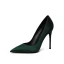 Simple Vert Foncé Satin Promo Escarpins 2020 10 cm Talons Aiguilles À Bout Pointu Escarpins