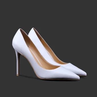 Simple Blanche Bureau Ol Escarpins 2020 10 Cm Talons Aiguilles À Bout Pointu Escarpins