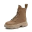 Fashion Chic / Beautiful Winter Tan Street Wear Leather Womens Boots 2020 Ankle Round Toe Boots